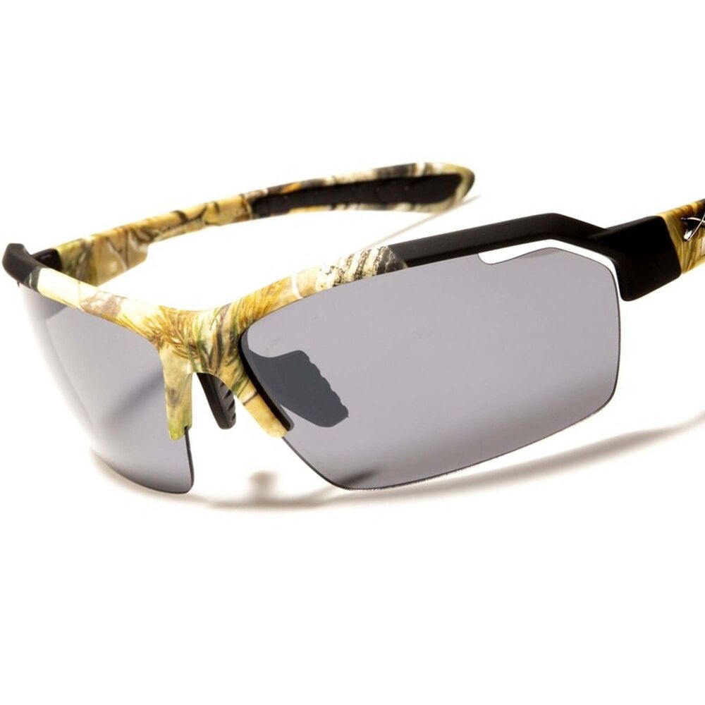 X-Loop Wrap Around Camouflage Camo Rectangle Gray Lens Sport Sunglasses